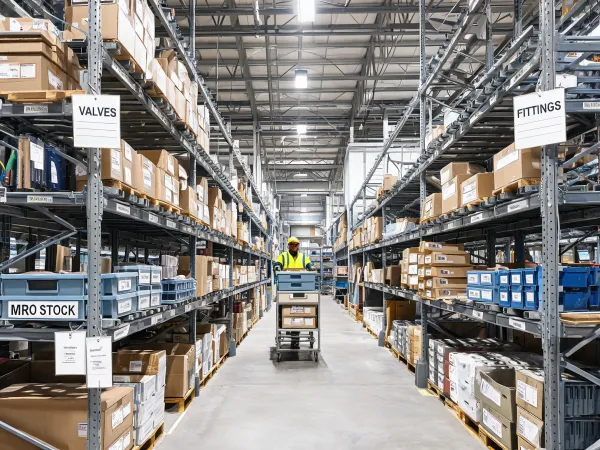 Valve warehouse line card shelves