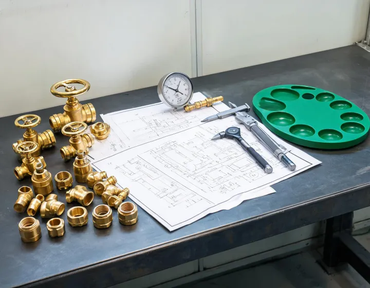 Valve service desk reviewing drawings and parts